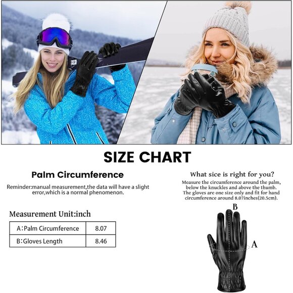 Long Keeper Women Black Winter Soft Warm Lined Touchscreen Texting Leather Glove - Picture 3 of 8